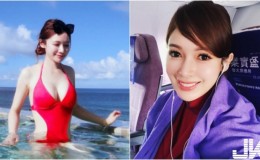 【博狗扑克】空姐好胸!華航正妹花蓮海邊大秀「白嫩圓乳」!挖腰設計太邪惡了啦!