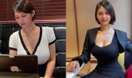 【博狗扑克】高挑深V「正妹設計師」雙球比臉大!超兇猛身材工作時也好性感,「S曲線」太逆天