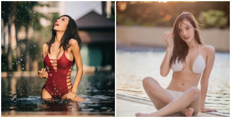【博狗扑克】性感的水乳交融！泰國「美乳正妹」穿上深紅色比基尼，最狂爆乳畫面！