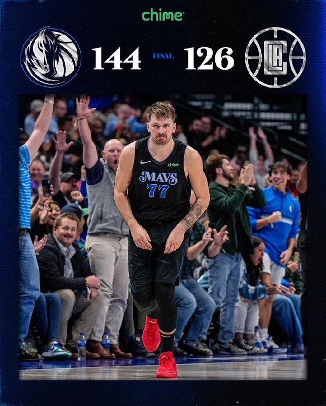 东契奇44分登威乔低迷 独行侠大胜送快船4连败