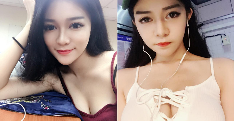 中華科大爆乳女同學！細肩帶「自備長輩」上課，男同學都全勤了！