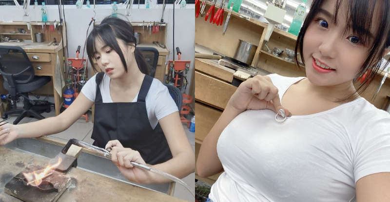【博狗扑克】「正妹工匠」甜美氣質讓人戀愛 圍裙一脫更直接成為巨乳展示架 【博狗扑克】「正妹工匠」甜美氣質讓人戀愛 圍裙一脫更直接成為巨乳展示架