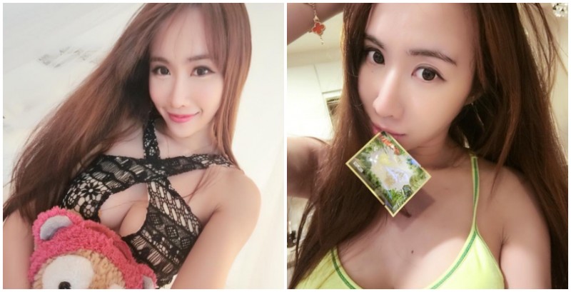 「爆乳正妹」中路大開！嘴巴還叼著什麼的暗示，福利太多根本看不完！