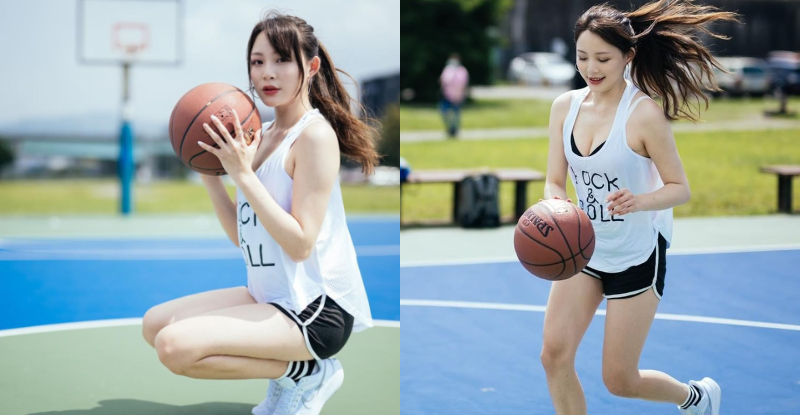 【博狗扑克】「艾緒莉Ashley」帶球上籃，「彈嫩北半球」隨步伐跳起超犯規