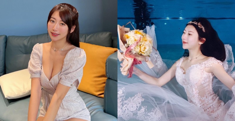 【博狗扑克】甜美女神「比特啾啾 Elsa」自由潛水難不倒　樂當火辣美人魚