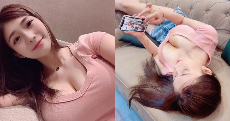 【博狗扑克】地表最正「巨乳辣媽」開啟在家耍廢模式，躺沙發「兇猛雪乳」雙雙溢出！