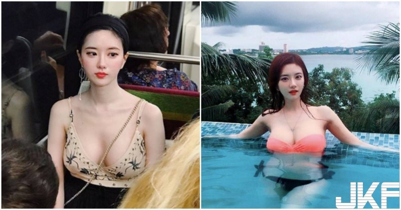 【博狗扑克】火辣姐姐「胸部比臉大」，核彈級美乳泡水都要滿出來了！