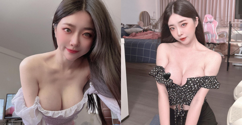 【博狗扑克】極品嫩妹！妍妍兒「香肩倒乳」超衝擊，這次終於hold不住現形了！