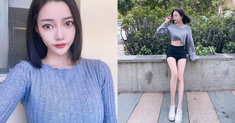 【博狗扑克】逆天美腿！正妹業務晴晴「九頭身比例」好犯規，白皙的修長曲線讓人受不了！
