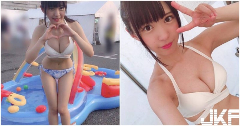 【博狗扑克】E奶小隻馬戲水時彎腰「乳量好兇猛」，飽滿身材發育太好了！