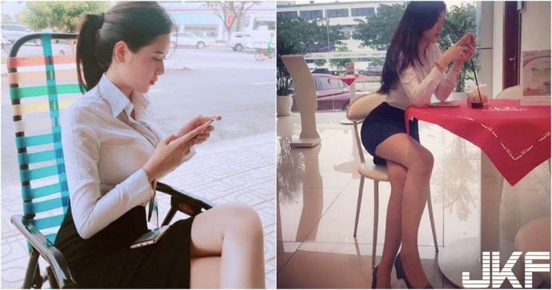 【博狗扑克】買車了啦！「大奶長腿美女業務」身材太兇猛！制服襯衫下「飽滿形狀」都快撐出來了！