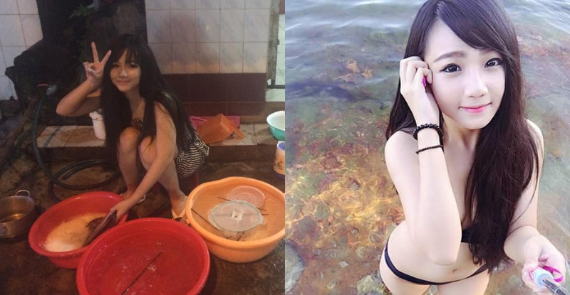 【博狗扑克】路邊驚見「超正洗碗妹」氣質甜美　換上比基尼後火辣美乳呼之欲出！