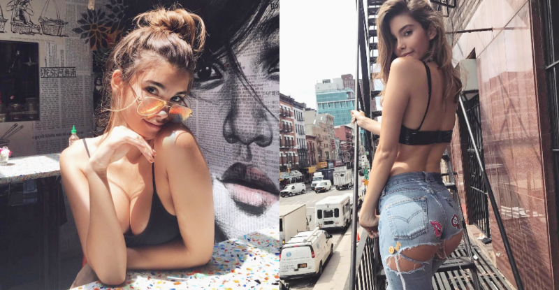 【博狗扑克】路人福利！天使顏正妹「褲褲挖空」逛大街　大露性感「蜜翹臀」超吸睛