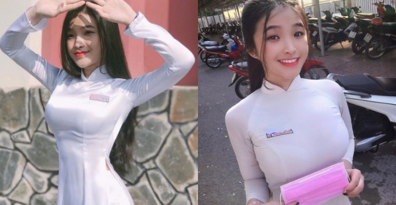 【博狗扑克】奧黛最高！「越南學生妹」傳統服飾展現巨乳曲線　緊繃布料太性感