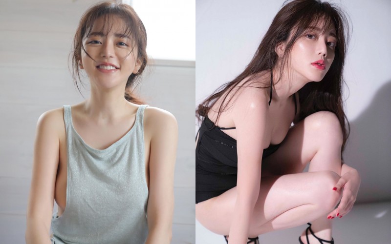 【博狗扑克】正妹大胃王「谷あさこ」細肩帶背心內衣失蹤　轉身「側乳溢出」飽滿胸型外洩