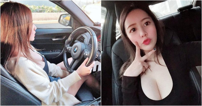 【博狗扑克】妹子開車94狂～「夏筠婷bambi」駕車氣勢十足 「耀眼車頭燈」稱霸街頭啦