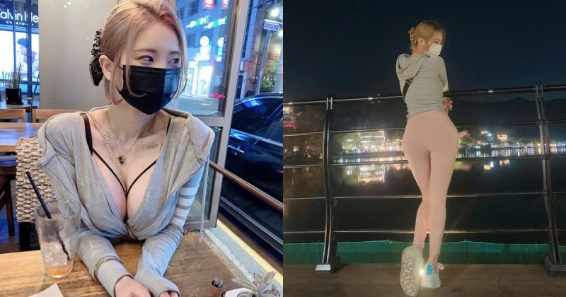 【博狗扑克】天菜級正妹湖邊夜跑，「緊身褲蜜桃臀」背影超殺！沒想到正面也好辣又好兇啊～