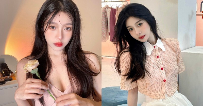 【博狗扑克】甜心少女「深V裝酥胸外露」，「挺胸時的姿勢」太撩人！