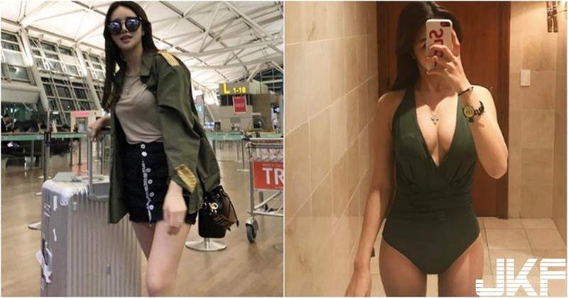 【博狗扑克】機場出沒的「貴婦姐姐」身材好辣！「渾圓白皙」美乳形狀從泳裝爆出！