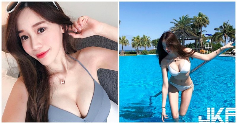 【博狗扑克】網拍正妹「身材太兇爆」！低頭劃水「飽滿美乳」要蹦出了！