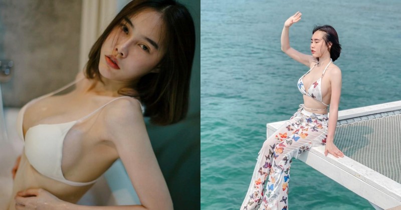 【博狗扑克】巨乳女友泰國度假「美胸大溢出」！乍看以為是「三顆球」在走動！