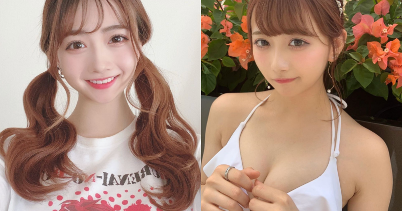 【博狗扑克】隱乳認證！21歳甜美櫻花妹「亀田真由」驚見性感深溝，粉絲：青春肉體真香