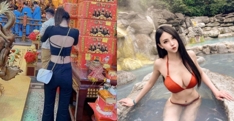 【博狗扑克】廟裡拜拜遇見美背正妹「瑜寶寶」虔誠上香　火辣身材無法忽視