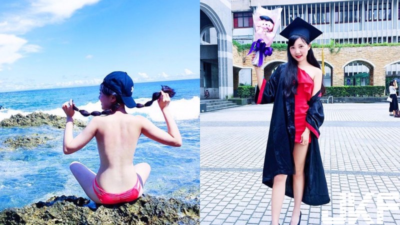 【博狗扑克】北醫大正妹畢業大解放！大方在海邊脫掉比基尼露出兇猛美背：跪求正妹「轉過來」….