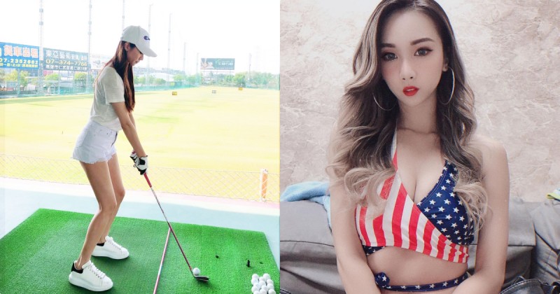 【博狗扑克】美豔正妹「Mikki紋紋」球場火辣揮桿，「修長的美腿曲線」看了都心動！