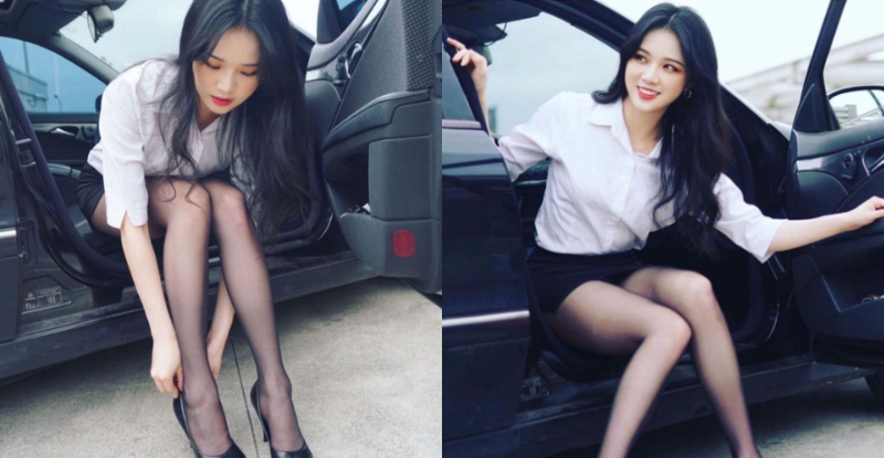 【博狗扑克】「OL小姐姐」下車伸出「絲襪玉腿」，交通狂堵的罪魁禍首！