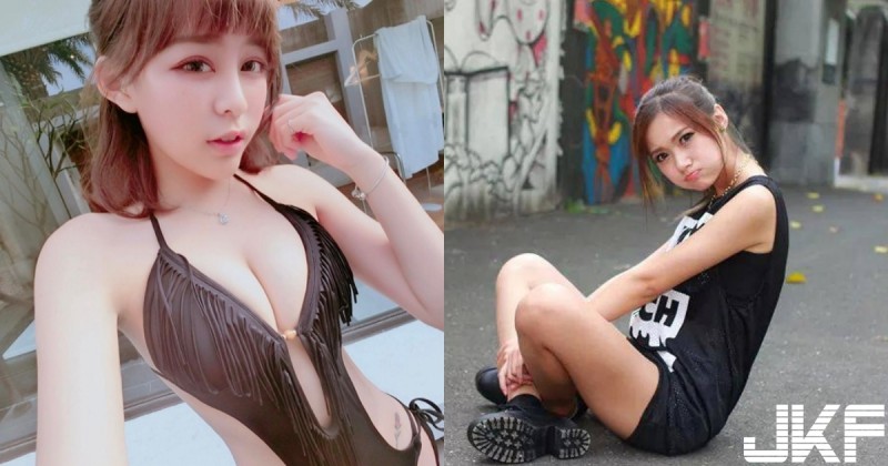 【博狗扑克】俏皮女孩「胸前好緊繃」！爆乳泳裝「低胸開深V」，配上女孩系嘟嘴讓人一秒戀愛！
