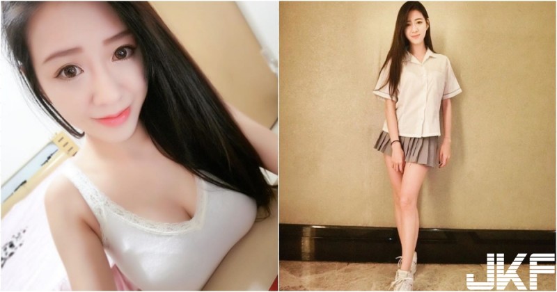 【博狗扑克】發育真好！「美乳學生妹」錢櫃出沒！超短制服裙露出「雪白大腿」好青春啊！