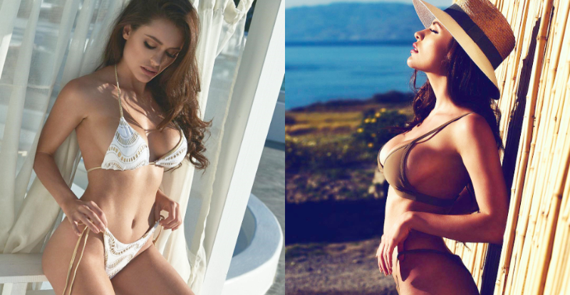 【博狗扑克】太負擔！比基尼妹「長輩太有份量」腰桿挺不直　前傾60度3D視覺好狂