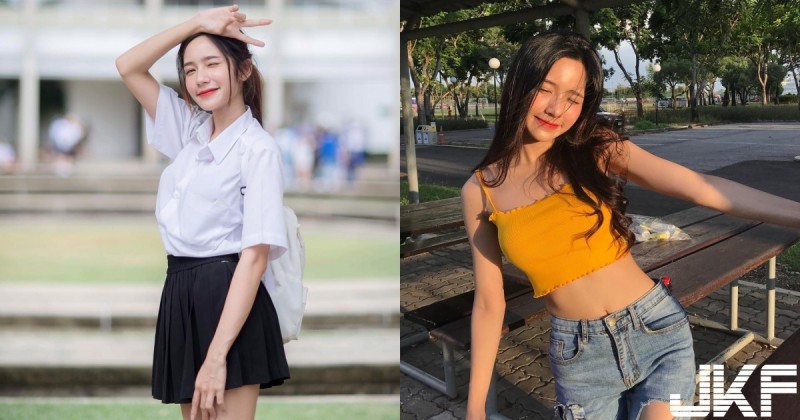 【博狗扑克】超萌高中生！纖細女孩的「白襯衫」＋「百折裙」制服萌感讓人無法招架！