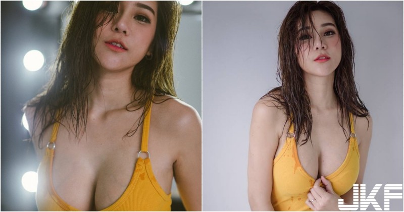 【博狗扑克】濕噠噠！「肉肉奶妹」泳裝前胸挖好低，「渾圓巨乳」連青筋都好明顯！