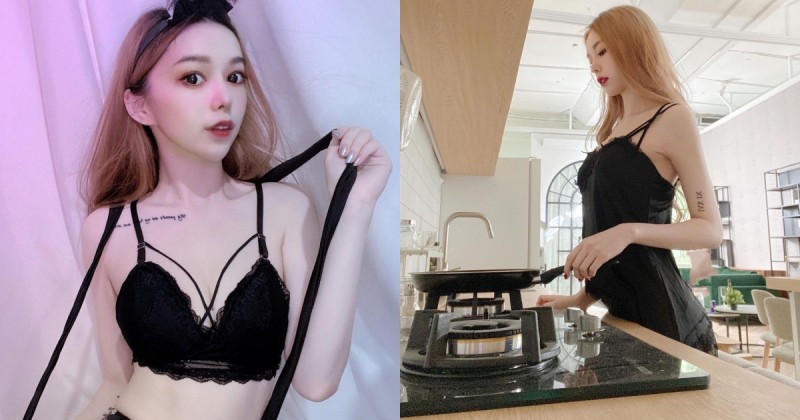 【博狗扑克】有餐飲證照的大眼洋娃娃！「空靈系正妹」性感蕾絲睡袍下廚，光看就胃口大開！