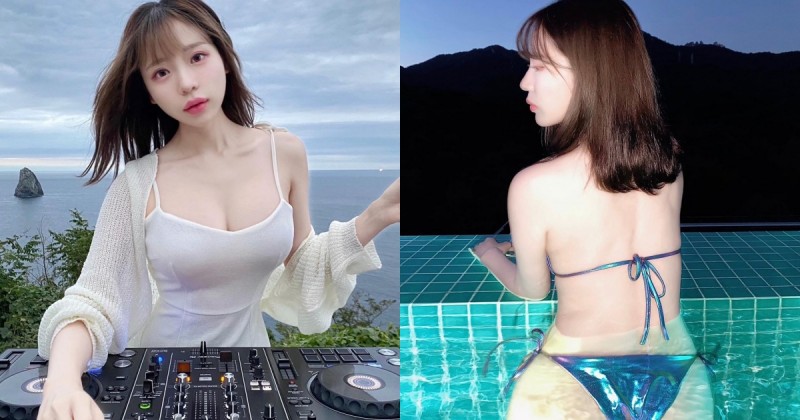 【博狗扑克】「大奶正妹DJ」海邊爆乳打碟，下水後「曼妙曲線」更藏不住，細腰翹臀全都露！