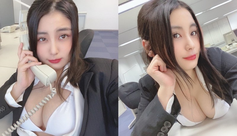 【博狗扑克】上班不安分！巨乳OL「トロたん」座位上袒胸露乳大解放　最後甚至掀裙洩神秘黑三角