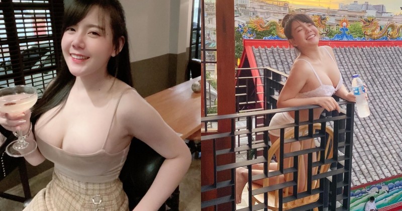 【博狗扑克】肉肉女孩參上！「甜美棉花糖妹」陽台大方露身體，「豐滿巨乳」一半都在外面！