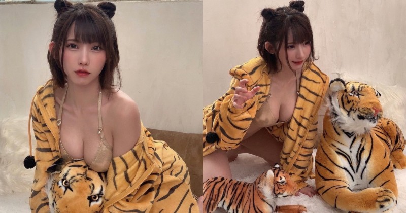 【博狗扑克】「巨乳小老虎」性感出沒！甜美笑容配「豐滿曲線」，辣到網友甘心被吃掉！