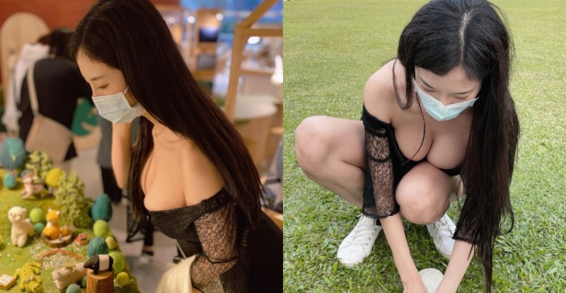 【博狗扑克】公園巧遇「爆乳口罩妹」大方曬奶　原來是性感女郎羅莉 Rolly
