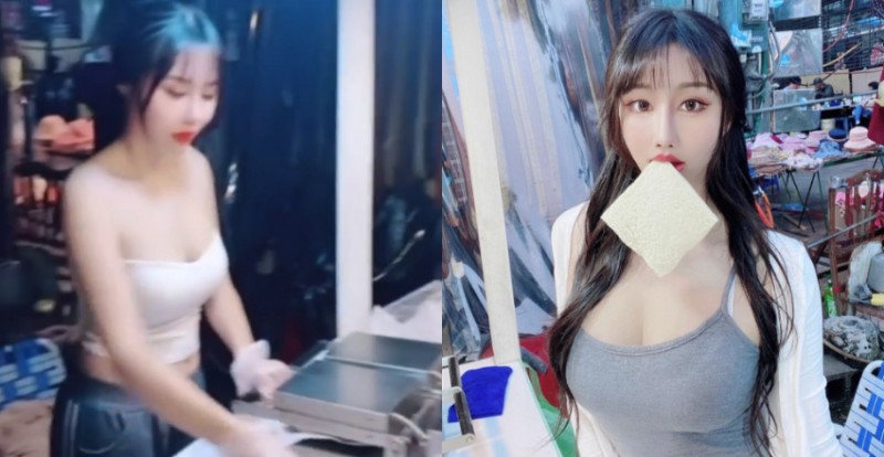 【博狗扑克】嘉義人衝啊！文化路夜市熱壓吐司老闆娘「爆乳營業」餵飽你